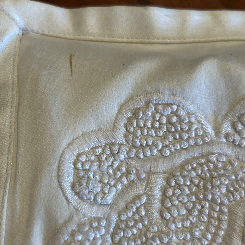 Ralph Lauren Annan Deco White 20 X 20 Throw Pillow Cover Silk read Embroidered - Picture 9 of 16